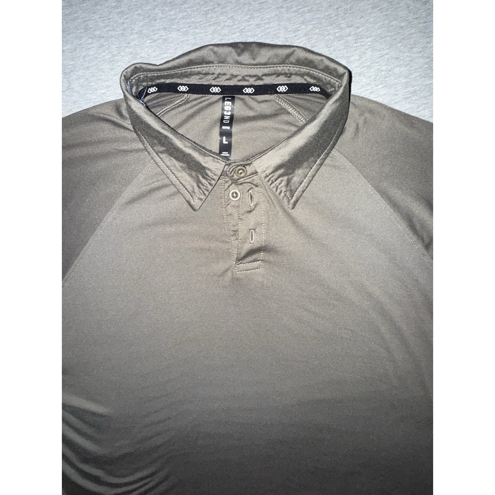 Leg3nd Polo Mens Large Tan/Taupe Premium Performance Golf Shirt Lightweight